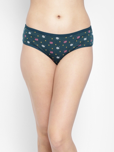

Clovia Women Green & White Floral Printed Cotton Hipster Briefs PN3464Q173X