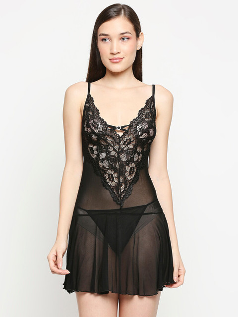 

Lady Love Black Net Baby Doll