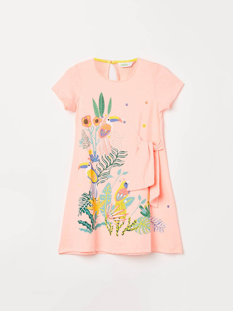 

Bossini Pink Floral A-Line Dress