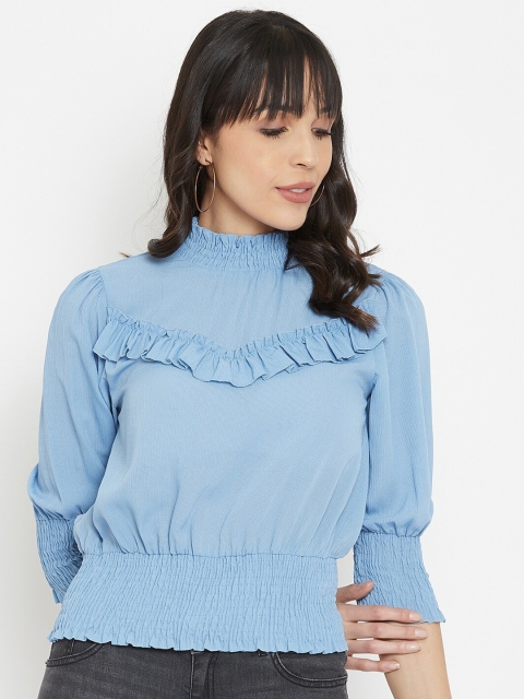 

Madame Blue Cinched Waist Top