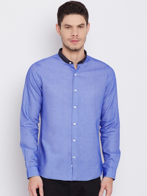 

United Colors of Benetton Men Blue Patterned Casual Shirt