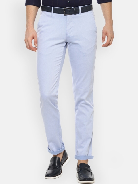 

Louis Philippe Sport Men Blue Textured Trousers