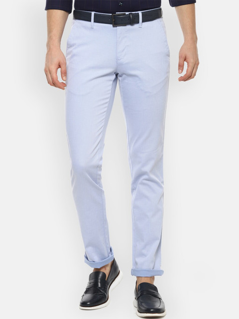 

Louis Philippe Sport Men Blue Textured Trousers