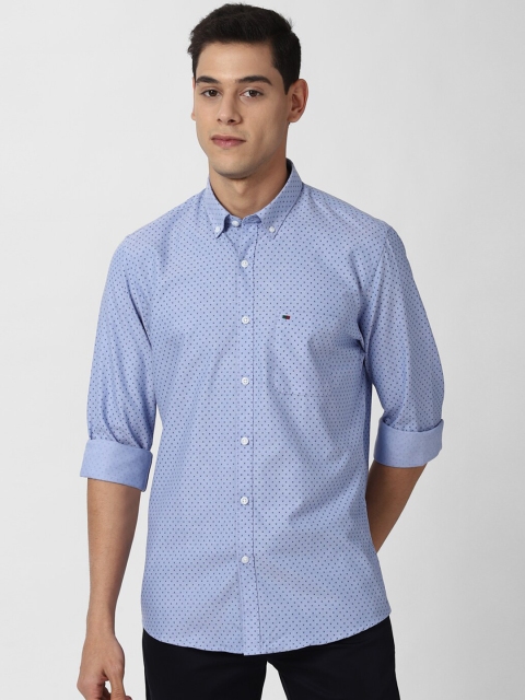 

Peter England Casuals Men Blue Slim Fit Opaque Printed Casual Shirt