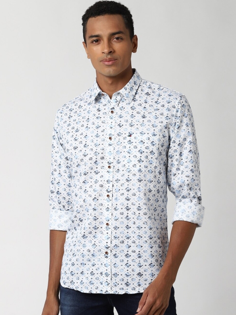 

Peter England Casuals Men Blue Slim Fit Floral Opaque Printed Casual Shirt