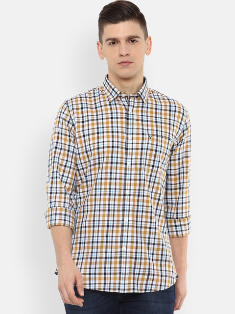 

Van Heusen Sport Men Khaki Slim Fit Opaque Checked Pure Cotton Casual Shirt
