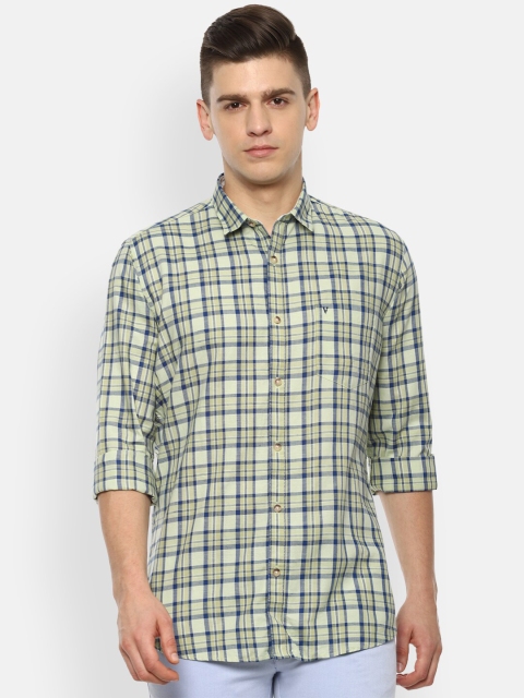 

Van Heusen Sport Men Green & Blue Slim Fit Opaque Checked Casual Shirt