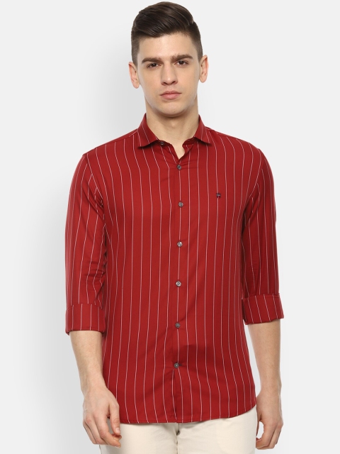 

Louis Philippe Sport Men Maroon Slim Fit Opaque Striped Casual Shirt