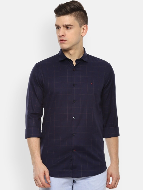 

Louis Philippe Sport Men Navy Blue Slim Fit Opaque Checked Casual Shirt