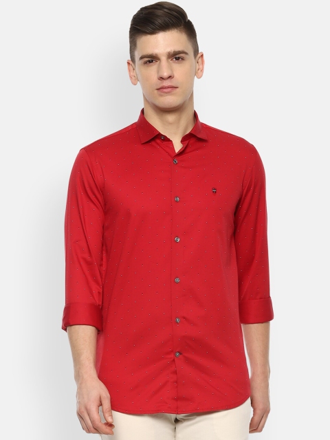 

Louis Philippe Sport Men Red Slim Fit Opaque Printed Casual Shirt