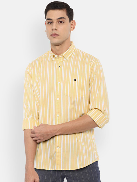 

Louis Philippe Sport Men Yellow & White Slim Fit Opaque Vertical Striped Casual Shirt