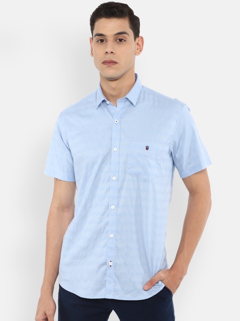 

Louis Philippe Sport Men Blue Slim Fit Opaque Textured Striped Casual Shirt