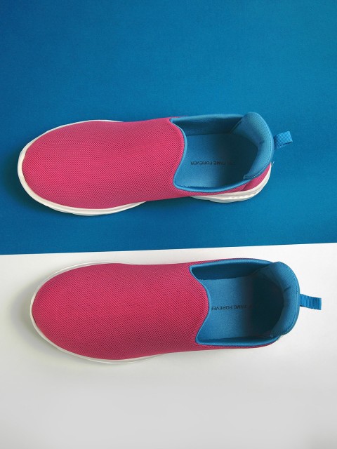 

Fame Forever by Lifestyle Girls Pink Woven Design Slip-On Sneakers