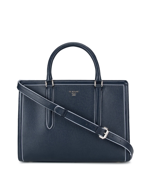 

Da Milano Blue Leather Structured Handheld Bag