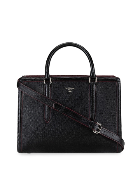 

Da Milano Black Leather Structured Handheld Bag