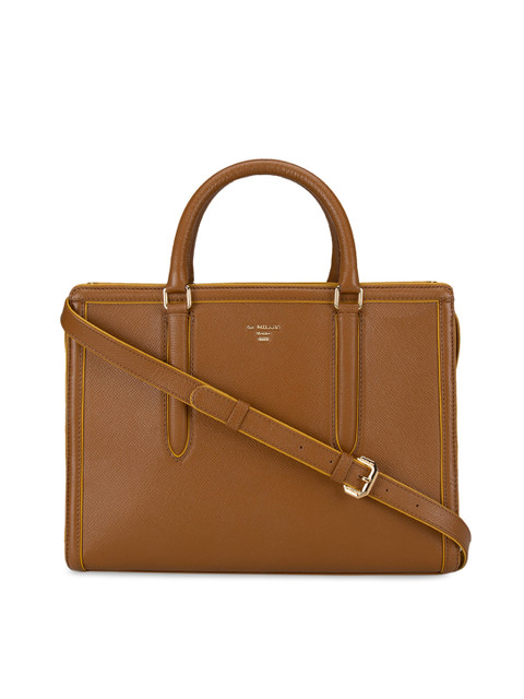 

Da Milano Brown Leather Structured Handheld Bag