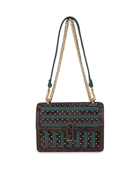 

Da Milano Brown Textured Leather Structured Shoulder Bag