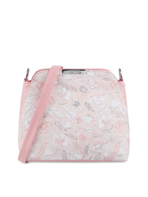 

Metro Women Pink Floral Printed PU Structured Sling Bag