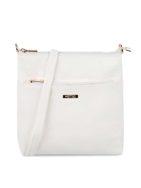 

Metro Women White PU Swagger Sling Bag