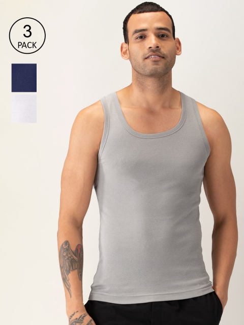 

DAMENSCH Men Pack Of 3 NEO-Cotton Ribbed Vests, White
