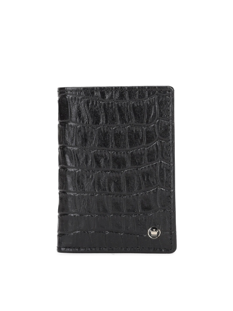 

Louis Philippe Men Black Animal Textured Leather Two Fold Wallet