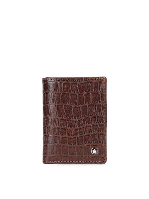 

Louis Philippe Men Brown Textured Leather Two Fold Wallet