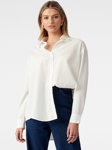 

Forever New Women White Tailored Fit Oversized Casual Shirt