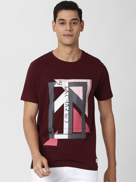 

Peter England Casuals Men Maroon Typography Printed T-shirt