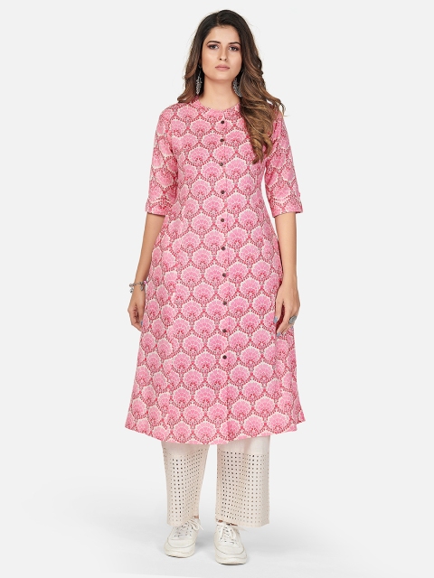 

Vbuyz Women Pink Ethnic Motifs Printed Kurta