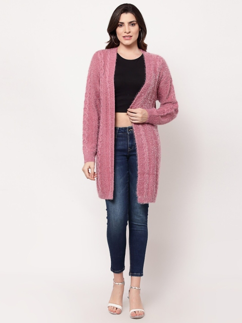 

Mafadeny Women Pink Longline Shrug