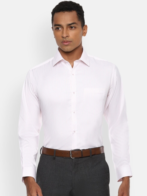 

Van Heusen Men White Opaque Striped Formal Shirt
