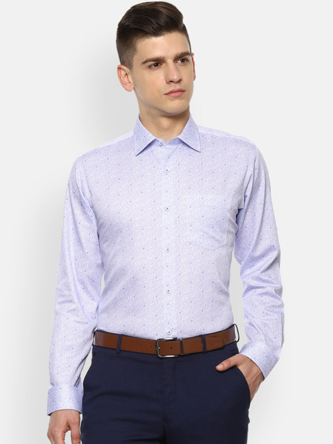 

Van Heusen Men Purple Opaque Printed Formal Cotton Shirt
