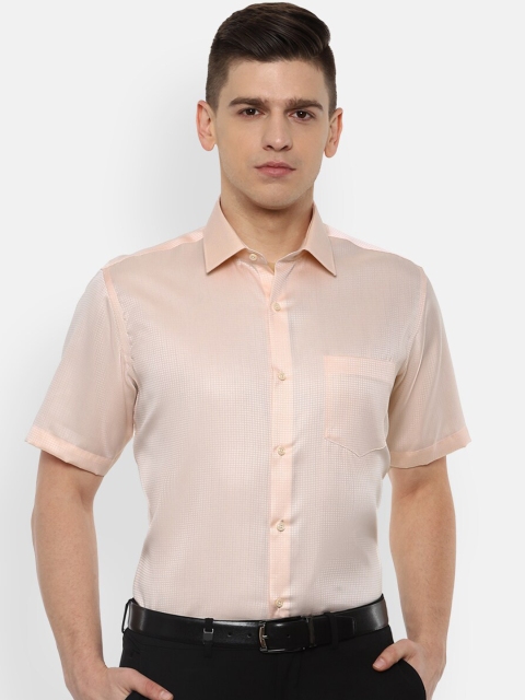

Van Heusen Men Beige Micro Checked Opaque Formal Shirt