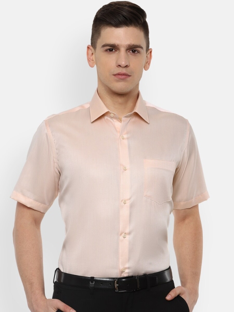 

Van Heusen Men Beige Micro Checked Opaque Formal Shirt