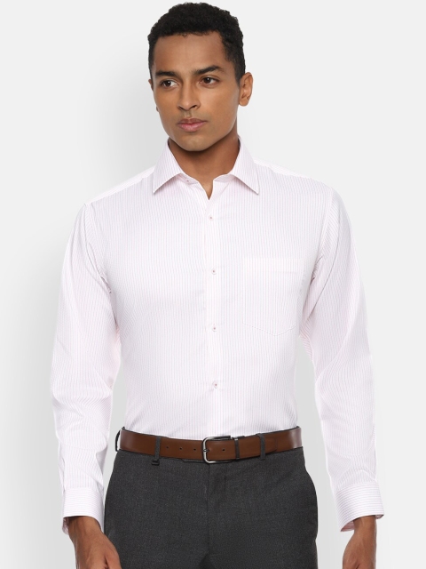 

Van Heusen Men White Opaque Striped Formal Shirt