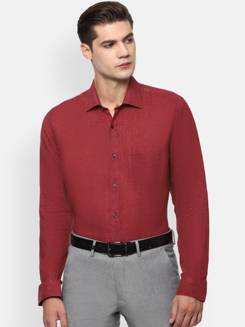 

Van Heusen Men Maroon Opaque Formal Shirt