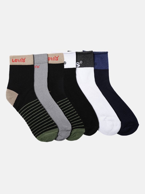 

Levis Men Pack Of 6 Assorted Ankle-Length Socks