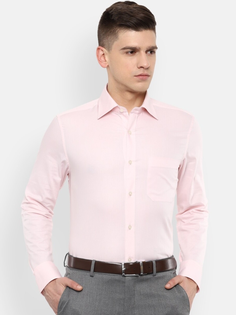 

Louis Philippe Men Pink Solid Formal Cotton Shirt