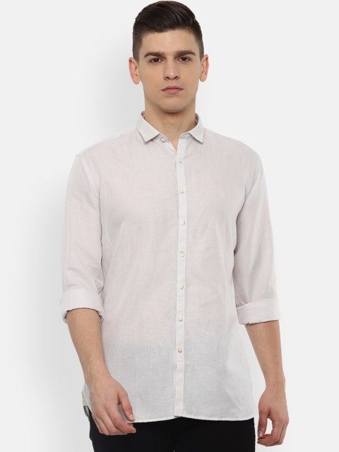 

V Dot Men Beige Slim Fit Opaque Casual Shirt