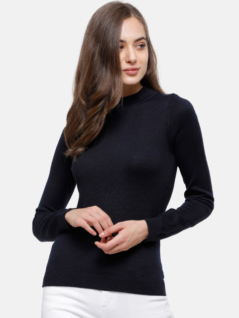 

98 Degree North Women Navy Blue Pullover Sweater