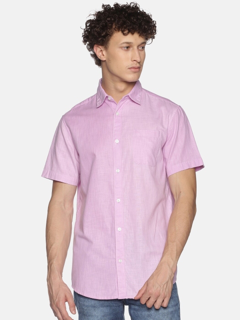 

Balista Men Pink Opaque Casual Shirt with Mask