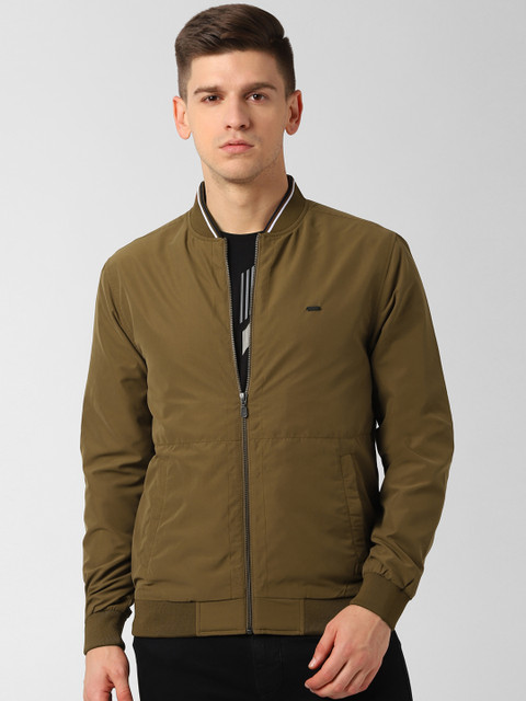 

Peter England Casuals Men Olive Green Bomber Jacket