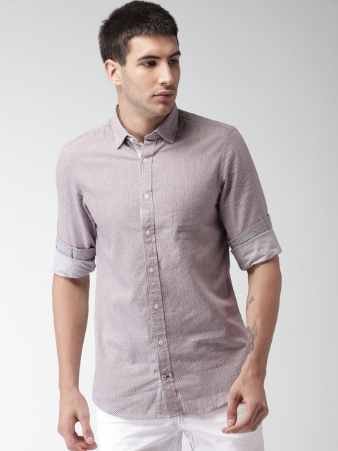 

Tommy Hilfiger Men Maroon & Grey Slim Fit Printed Casual Shirt