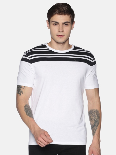 

UrGear Men White & Black Striped Monochrome T-shirt