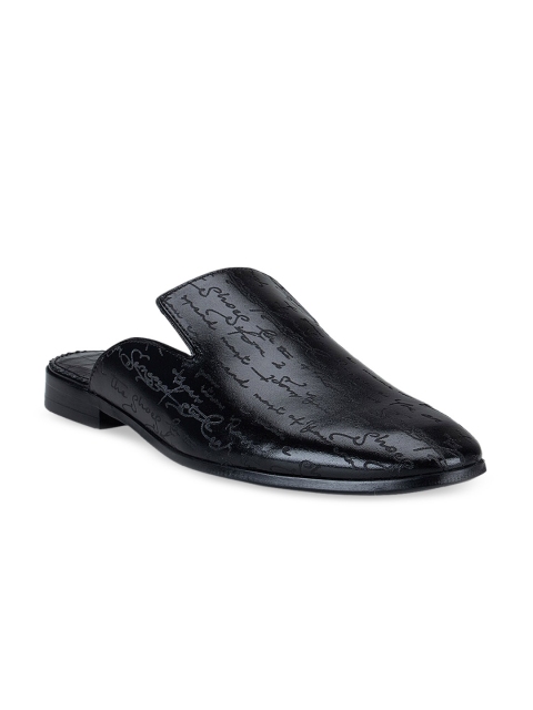 

ROSSO BRUNELLO Men Black Leather Mules