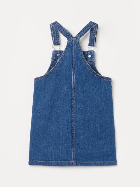 

Juniors by Lifestyle Girls Blue & Yellow Solid Cotton Dungarees