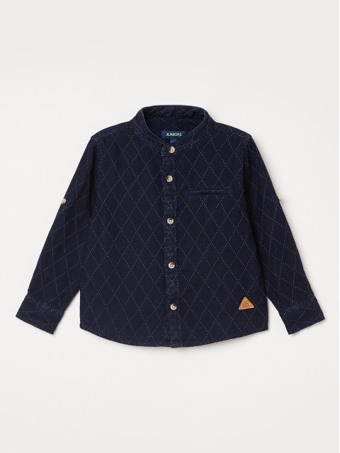 

Juniors by Lifestyle Boys Blue Opaque Printed Casual Shirt