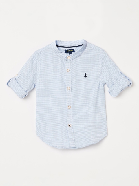 

Juniors by Lifestyle Boys Blue Opaque Striped Casual Shirt