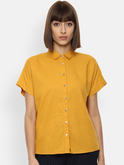 

Van Heusen Woman Women Yellow Opaque Casual Shirt