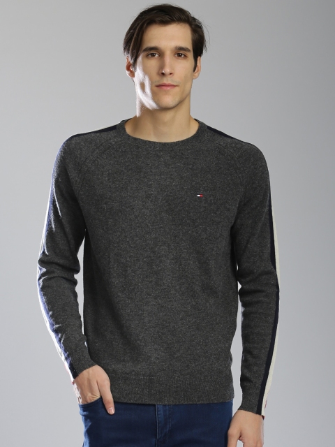 

Tommy Hilfiger Men Charcoal Grey Solid Sweater